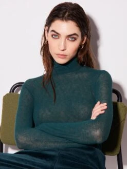 Rollkragenshirt KASCHMIR VISCOSE Von Chiara Fiorini -Meer Bekleidung top rollkragen kaschmir viscose verde cf1318 chiara fiorini