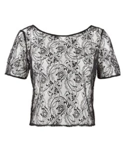 Spitzentop LAZY DAYS Mit Kurzen Ärmeln Von Aubade -Meer Bekleidung top schwarz rl48 lazy days aubade 2