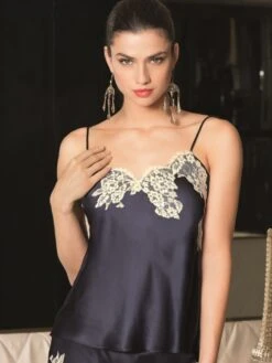 Seiden Top SPLENDEUR SOIE Von Lise Charmel -Meer Bekleidung top seide alc4280 marineblaue 5197 splendeur soie lise charmel 4