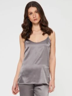 Seidentop SETA No. 6 Von Chiara Fiorini -Meer Bekleidung top seide dunkelgrau gc184 chiara fiorini