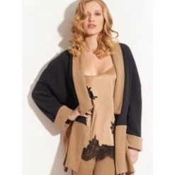 Jacke KUSCHEL COTTON Anthrazit-zimt Von Chiara Fiorini