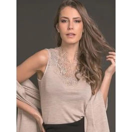 Merinowolle Seide TOP Mit Makramee Spitze Von Artimaglia 3 Merinowolle Seide TOP Mit Makramee Spitze Von Artimaglia