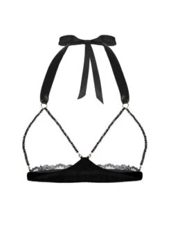 Ouvert Triangel-BH GEISHA SG Mit Schmuck-Kristallen Von Cadolle -Meer Bekleidung triangle geisha perles noir 4500ab cadolle 2