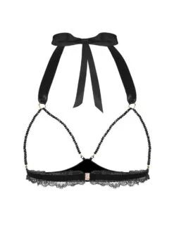 Ouvert Triangel-BH GEISHA SG Mit Schmuck-Kristallen Von Cadolle -Meer Bekleidung triangle geisha perles noir 4500ab cadolle 4