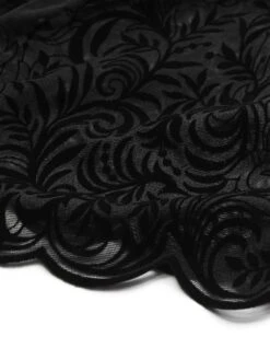Langarm-Body ARABESQUE Tüll Schwarz Von Cadolle -Meer Bekleidung tuell body arabesque velours floque noir 4086dl cadolle 4