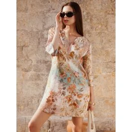 Strandtunika LIDO Apricot-türkis Von Eva B. Bitzer 3 Strandtunika LIDO Apricot-türkis Von Eva B. Bitzer