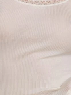 Merinowolle-Seide UNTERHEMD Gerippt Mit Spitze Von Artimaglia -Meer Bekleidung unterhemd wolle seide 30202 sl weiss artimaglia