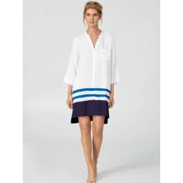 Viscose Sleepshirt ESCAPE Weiß-blau Von Donna Karan Sleepwear 3 Viscose Sleepshirt ESCAPE Weiß-blau Von Donna Karan Sleepwear