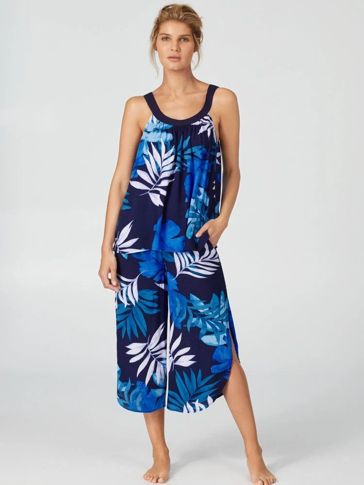 Viscose Sommer Pyjama ESCAPE Blau Von Donna Karan Sleepwear 4 Viscose Sommer Pyjama ESCAPE Blau Von Donna Karan Sleepwear – Bild 2