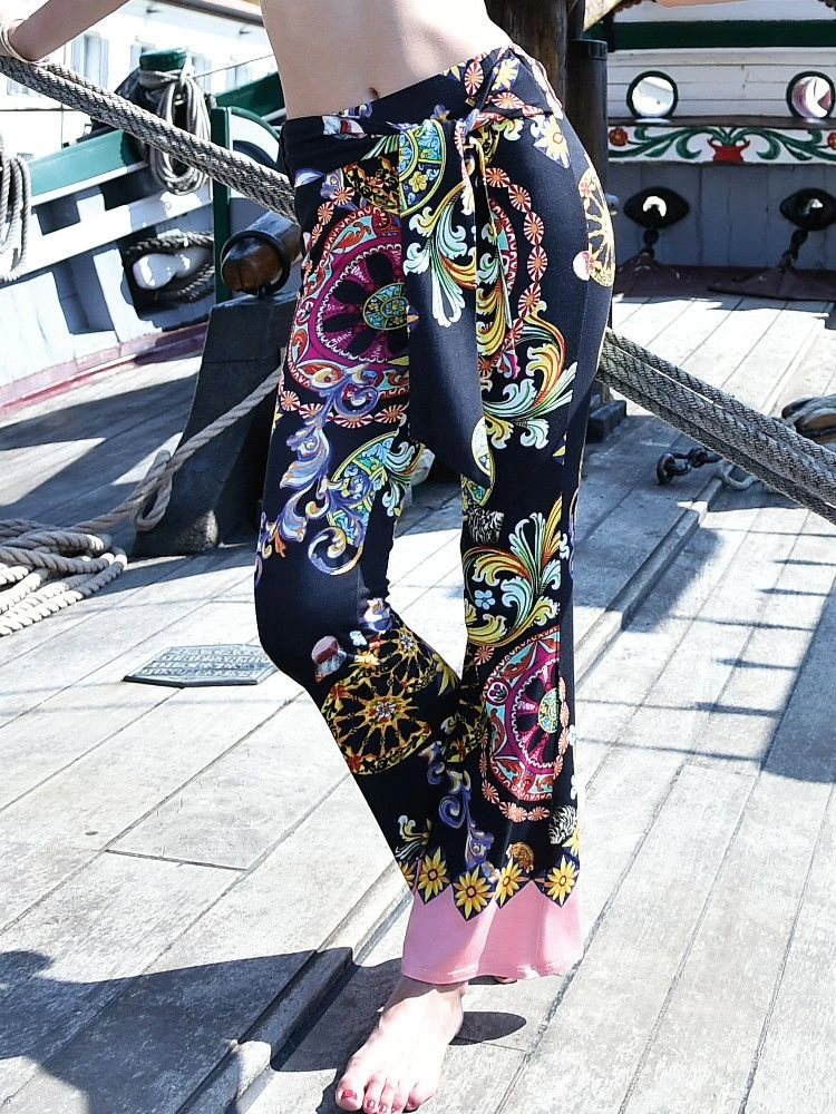 Viscose Strandhose BARI Schwarz-bunt Von Chiara Fiorini 5 Viscose Strandhose BARI Schwarz-bunt Von Chiara Fiorini – Bild 3