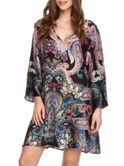 Viscose Tunika ORNELLA Aubergine-bunt Von Gattina -Meer Bekleidung viscose tunika bunt ornella 390443 paisley gattina 1