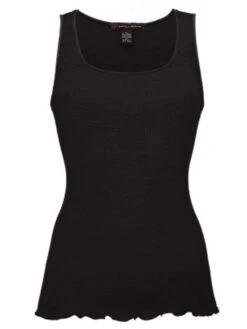 Merinowolle-Seide CAMISOLE TOP Gerippt Von Artimaglia -Meer Bekleidung wolle seide camisole 43902 schwarz artimaglia 3