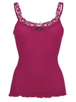 Merinowolle-Seide TRÄGER-TOP Mit Spitze Von Artimaglia -Meer Bekleidung wolle seide shirt 67601 beere artimaglia 2